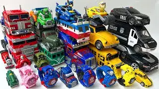 Transformers OPTIMUS PRIME Truck vs KO Robot Watch Assemble Tobot Carbot: BUMLBEBEE Help Paw Patrol