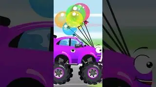 Monster Truck 🛻 & Excavator | Colorful Balloons 🎈 