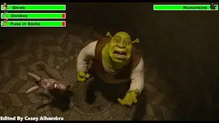 Shrek 2 (2004) Potion Factory Scene with healthbars