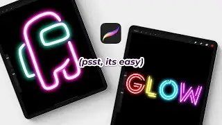 How To Create A Neon Glow Effect In Procreate (#Shorts)