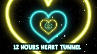 12 hour led lights Heart tunnel background - Yellow & Teal heart wallpaper