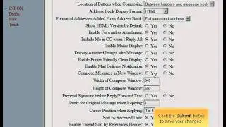 Modifying the display preferences in SquirrelMail