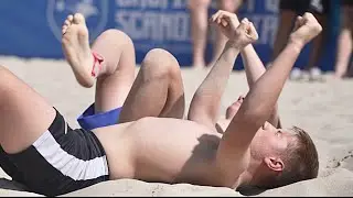 U17 Georg-Kaarel Tingas (EST) vs Rasmus Peets (EST) 70kg. Boys beach wrestling.