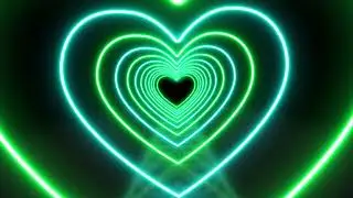 Green Neon Led Lights Love Heart Tunnel Background Video 💫💚 Heart  Background 12 HOURS