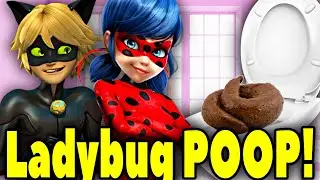 Miraculous Ladybug and Cat Noir POOP in the TOILET. Miraculous Pooping Ladybug. Ladybug Poops