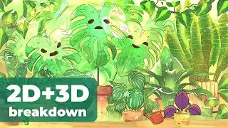 Creating a 2D/3D Monster Monstera Scene | Blender & Grease Pencil Breakdown