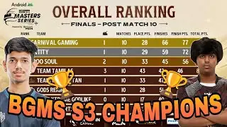 🏆WINNER🏆 BGMS POINTS TABLE | NODWIN GAMING OVERALL STANDINGS | SOUL GODL CG ENTITY BGMI TOURNAMENT