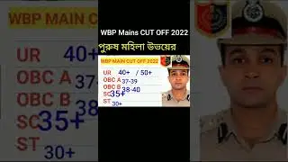 💥WBP Mains CUT OFF 2022 | Wbp Mains Lady constable main  Cut off | WBP MAIN Result Date 2022