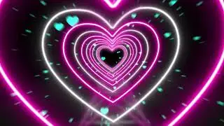 [2024] Pink Neon Led Lights Love Heart Tunnel | Romantic Abstract Particles Wallpaper Background