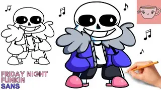 How To Draw Sans from Undertale - Friday Night Funkin Mod | FNF | Easy Step By Step Drawing Tutorial