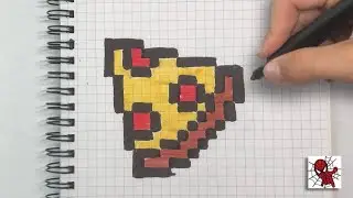 Drawn pixel art - How to draw pizza 