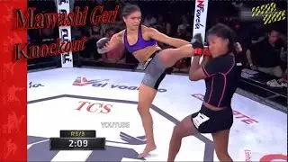 AMAZING Mawashi Geri Round House Kick Knockout Girl