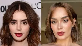 Lily Collins Inspired Makeup Tutorial / Soft Smoky and Dark Lips