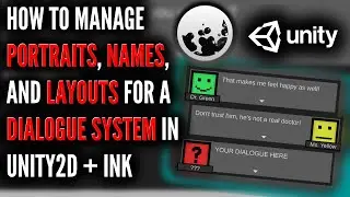 Unity2D Dialogue System - Names, Portraits, and Layouts using Ink Tags | Unity + Ink tutorial