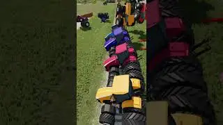 Demolition Tractors - Freight Train Versus Colorful Tractors on Double Wheels - How will it end?