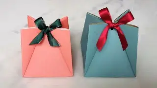 How to make origami gift bag out of wrapping paper | Gift wrapping ideas without box