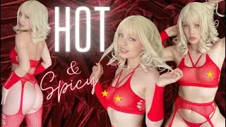 Flirty Blonde Sheer Red Lingerie Try On | Model Sydney Spies