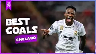 Real Madrids BEST GOALS in ENGLAND | Vini Jr., Benzema & Modrić!