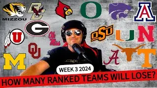 THESE 5 RANKED TEAMS WILL LOSE IN WEEK 3 OF THE 2024 COLLEGE FOOTBALL SEASON