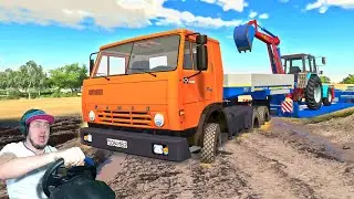 НАЧАЛЬНИК ОРЕТ - КАМАЗ ЗАСТРЯЛ НА СТРОИТЕЛЬНОЙ ПЛОЩАДКЕ в Farming Simulator 19