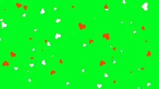 Heart On Love Back Ground Green Screen Flying Effect