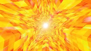 Fast Star Shaped Yellow Color Abstract Endless Moving Flowing Tunnel 4K DJ Visuals Loop Background