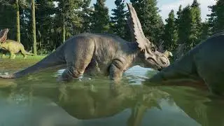 Watch This Incredible Chasmosaurus Meet Its New Home in Jurassic World's Biosyn Sanctuary!