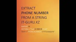 Extract phone number from a string in Python 3 / it-guru.kz