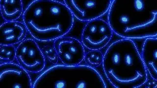 Blue Warped LED Smiley Face Background || 1 Hour Looped HD