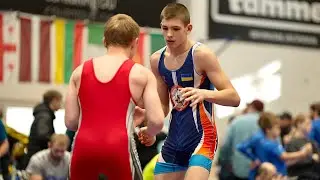 U13 Pavel Zadoroznõi (EST) vs Denys Kyrychenko (UKR) 60kg final! Greco-roman boys wrestling.