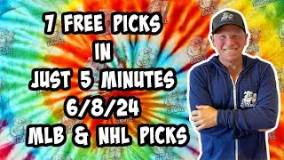 MLB, NHL Best Bets for Today Picks & Predictions Saturday 6/8/24 | 7 Picks in 5 Minutes