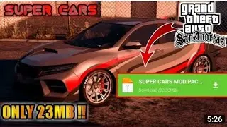 ||SuperCars||Mod||for||GTA San Andreas Android|SuperCars||premium cars GTA San Andreas by Tech Ways