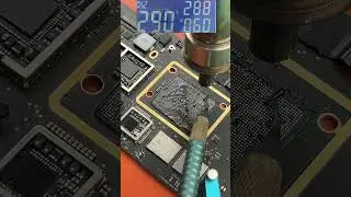 Cleaning black glue on MacBook Pro M1 motherboard 