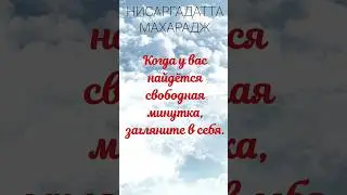 НЕ УПУСКАЙТЕ МИНУТЫ ВНУТРЕННЕГО ПОКОЯ И ТИШИНЫ НИСАРГАДАТТА МАХАРАДЖ 