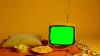 Old Portable TV Glitch Green Screen Effects HD Footage No copyright