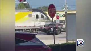 Brightline train destroys SUV after family gets out in Miami-Dade