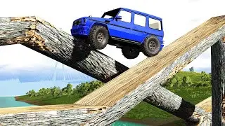 Cars vs Impossible Log Bridge ▶️ BeamNG Drive