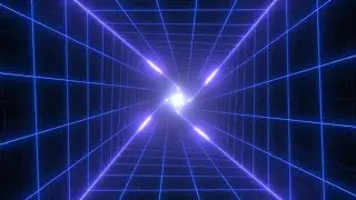 Twisted Neon Tunnel Grid of Futuristic Synthwave Retro 80s Lights 4K DJ Visuals Loop Background