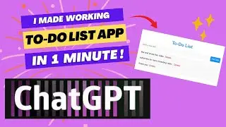 Build To do List Applicaton Using Chat GPT | in 1 minute | without writing single line of code