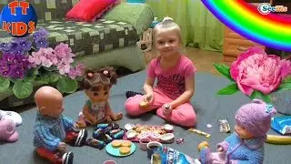 Ненуко и Беби Борн. Ярослава устроила пикник с куклами. Видео для детей. Dolls Baby Born & Nenuco