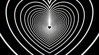 Inside Black And White Heart Endless Tunnel Moving Expanding Shapes 4K Motion Background for Edits