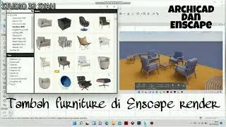 Tutorial tambah furniture di enscape dan archicad #rendering #interiordesign #arsitek #furniture