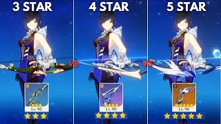 3 STAR vs 5 STAR Bow!! Recurve Bow vs Aqua Simulacra vs Stringless [Genshin Impact ]