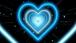 Neon Heart Background💙Blue Heart Background | Wallpaper Heart | Heart Tunnel Background [10 Hours]