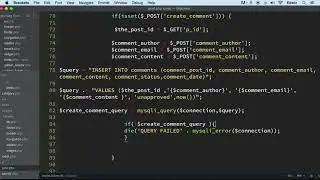127 Finishing the query to send comment data Front end   PHP Full Course 2021