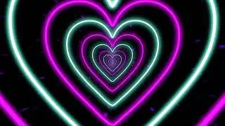 Heart Tunnel Loop Teal & Purple Led Lights Love Background 8 HOUR 💖💜 Particles Background