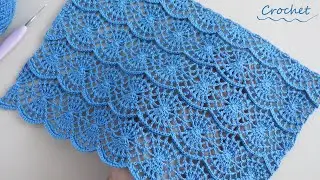 Удивительный УЗОР КРЮЧКОМ Волны ВЯЗАНИЕ для начинающих 💎SUPER EASY Pattern Crochet for beginners💎