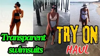 [4K] TRY ON HAUL CLOTHES | VERY TRANSPARENT AND SEE THROUGH | SWIMSUITS | NO BRA | 2024