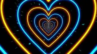 10 hour led lights Heart tunnel background - Yellow & Teal heart wallpaper