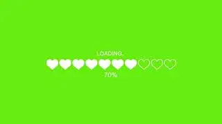 Green Screen 100% Loading  💕 Heart Loading Green Screen 💞 Chroma Key Green Background #greenscreen